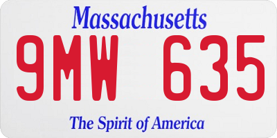 MA license plate 9MW635