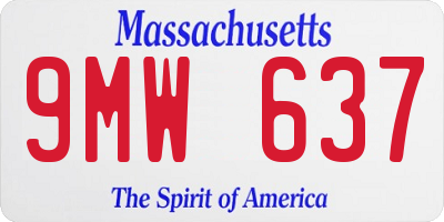 MA license plate 9MW637