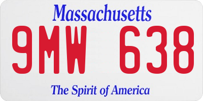 MA license plate 9MW638