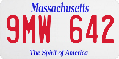 MA license plate 9MW642