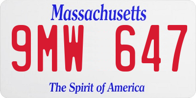 MA license plate 9MW647