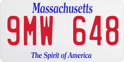 MA license plate 9MW648