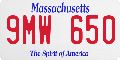 MA license plate 9MW650