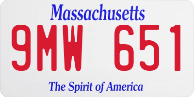 MA license plate 9MW651