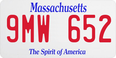 MA license plate 9MW652