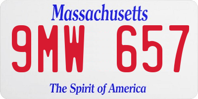 MA license plate 9MW657
