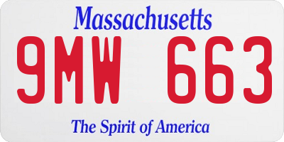 MA license plate 9MW663
