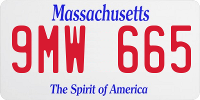 MA license plate 9MW665