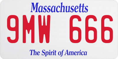 MA license plate 9MW666