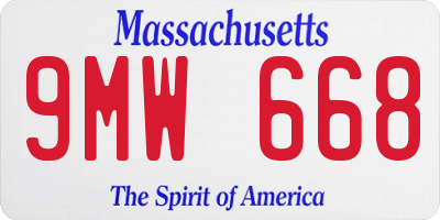 MA license plate 9MW668