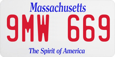 MA license plate 9MW669