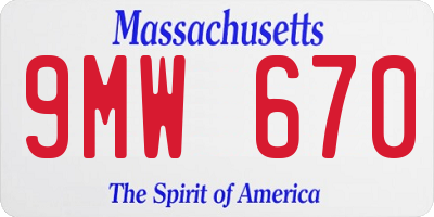 MA license plate 9MW670