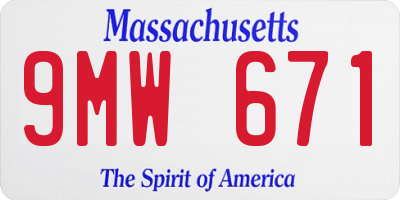 MA license plate 9MW671