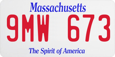 MA license plate 9MW673