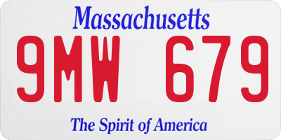 MA license plate 9MW679