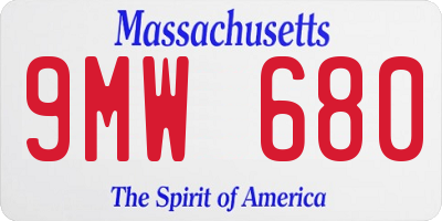 MA license plate 9MW680