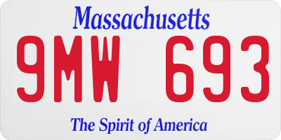 MA license plate 9MW693