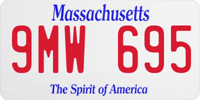 MA license plate 9MW695