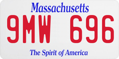 MA license plate 9MW696