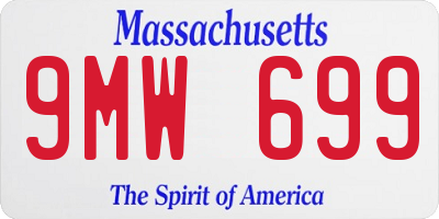 MA license plate 9MW699