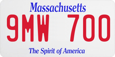MA license plate 9MW700