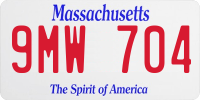 MA license plate 9MW704