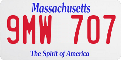 MA license plate 9MW707