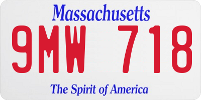 MA license plate 9MW718
