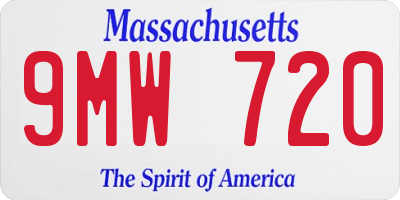 MA license plate 9MW720