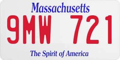 MA license plate 9MW721