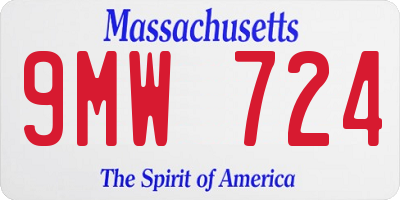 MA license plate 9MW724