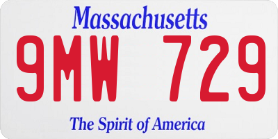MA license plate 9MW729