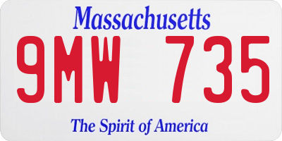 MA license plate 9MW735