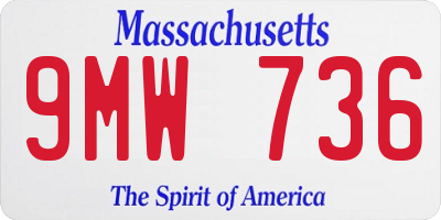 MA license plate 9MW736