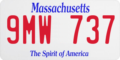 MA license plate 9MW737