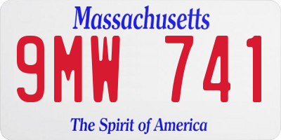 MA license plate 9MW741