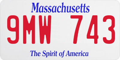 MA license plate 9MW743