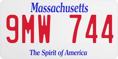 MA license plate 9MW744