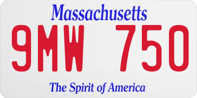 MA license plate 9MW750