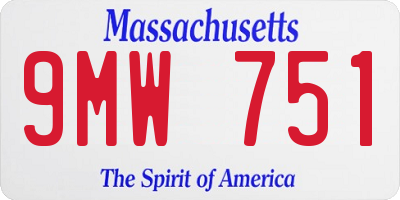 MA license plate 9MW751