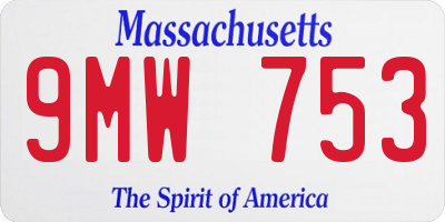 MA license plate 9MW753