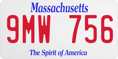 MA license plate 9MW756