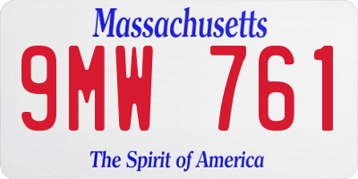 MA license plate 9MW761