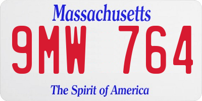 MA license plate 9MW764