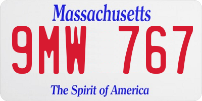 MA license plate 9MW767