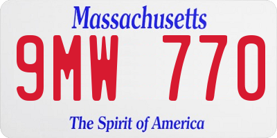 MA license plate 9MW770