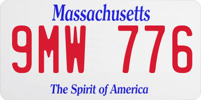 MA license plate 9MW776
