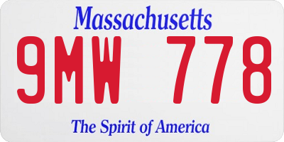 MA license plate 9MW778