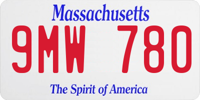 MA license plate 9MW780