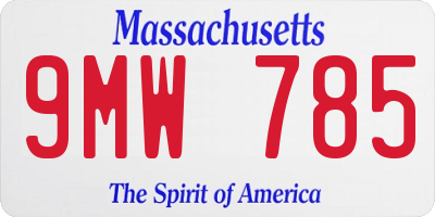 MA license plate 9MW785